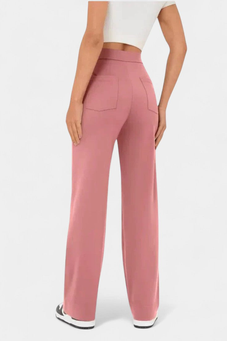 Nova Pantalones Rectos de Cintura Alta